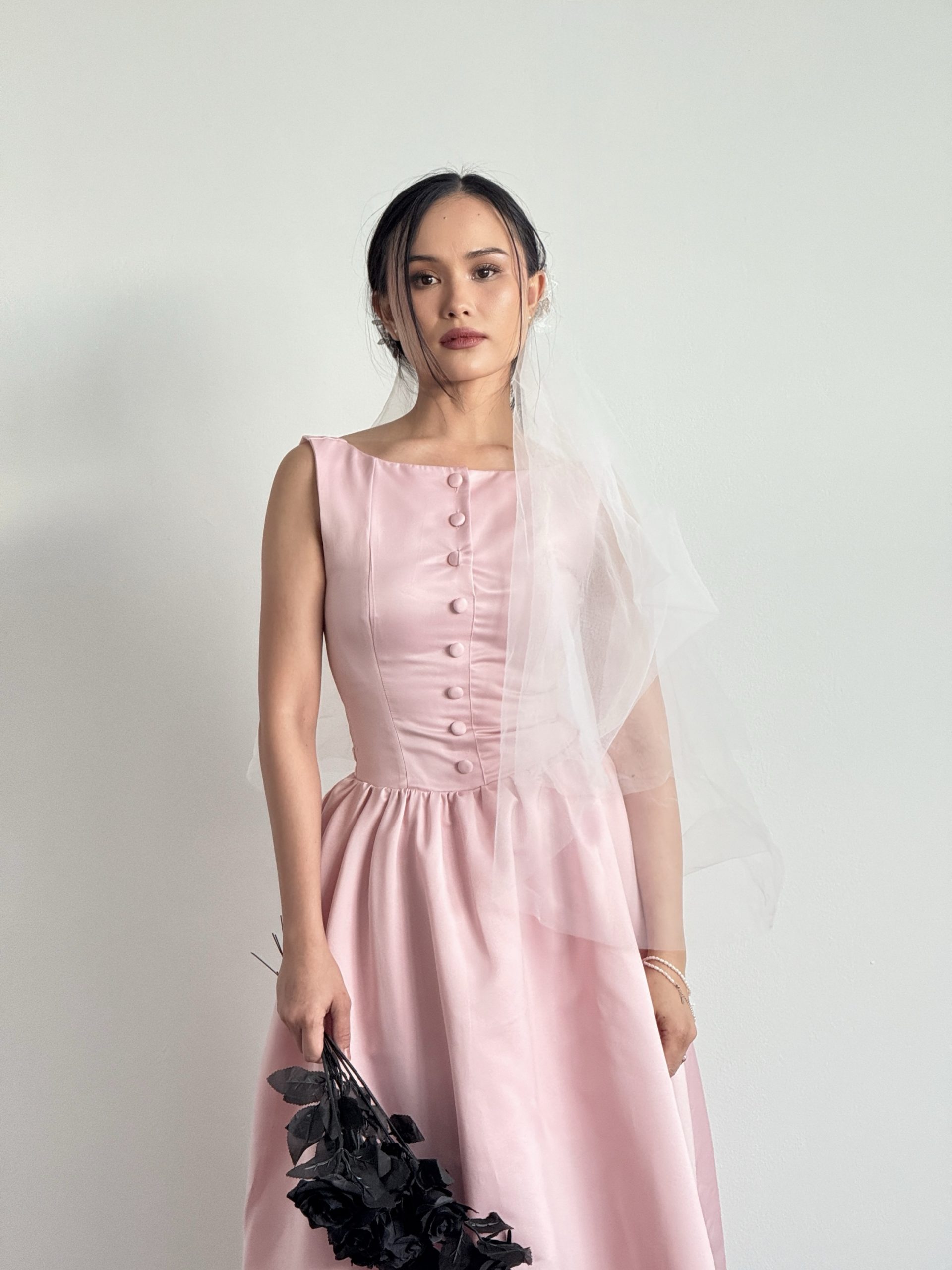 Summer 25 Special Edition : Aphrodite Midi Dress in Pastel Pink